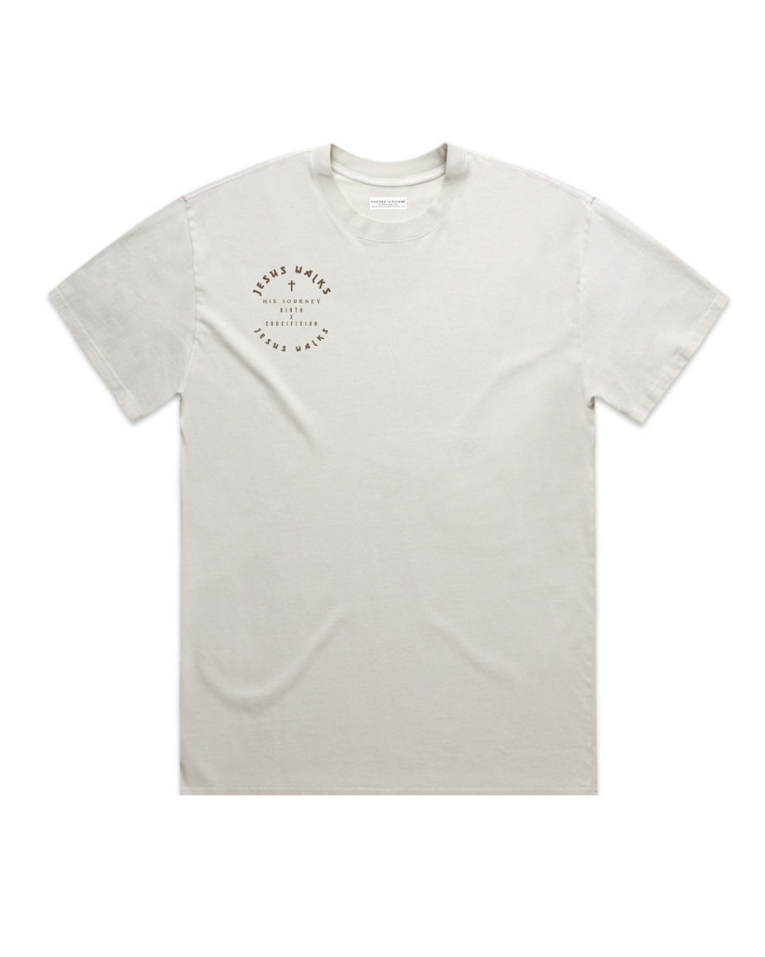 Mens Jesus Walks Cream T-shirt
