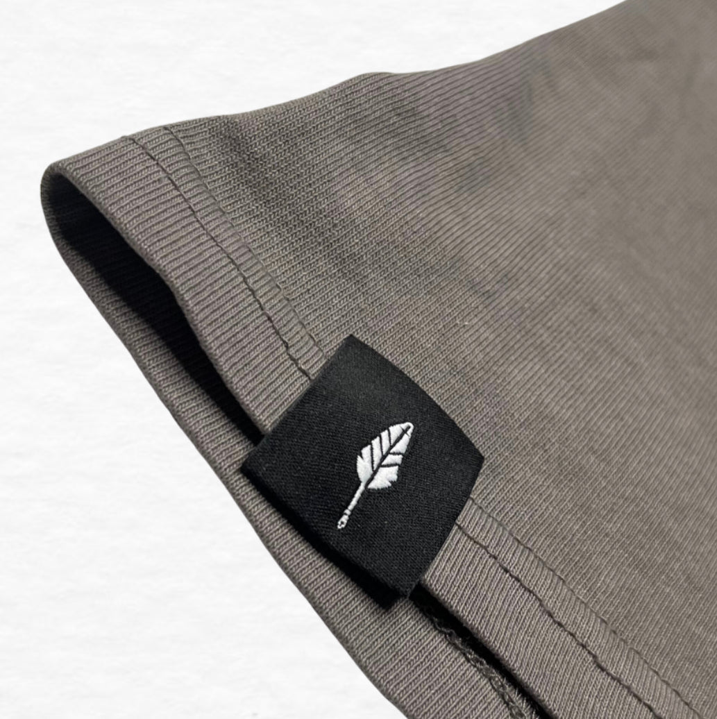 Mens Stay Sacred Embroidered Oversized T-Shirt - Faded Grey