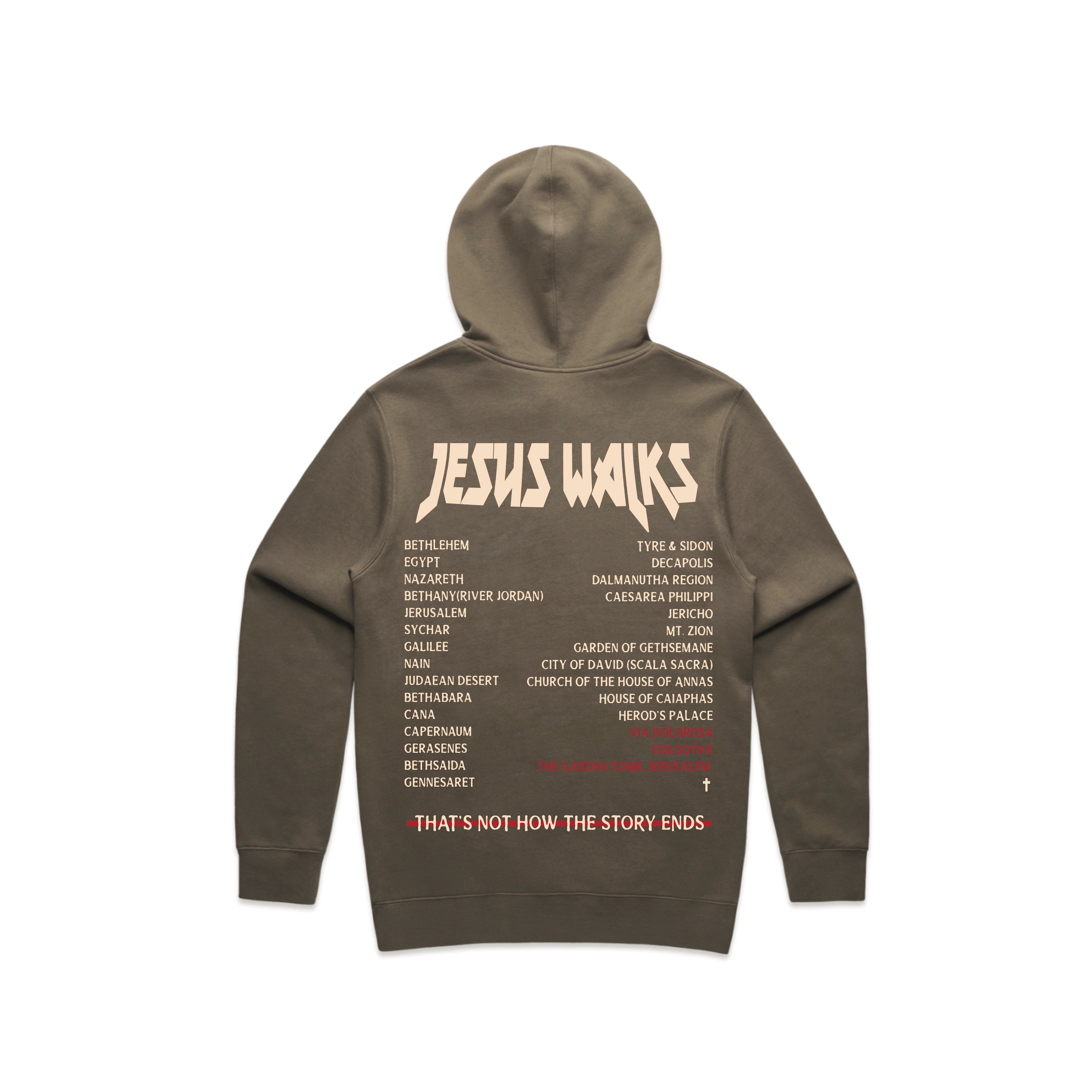 JESUS WALKS HOODIE (WALNUT) Unisex